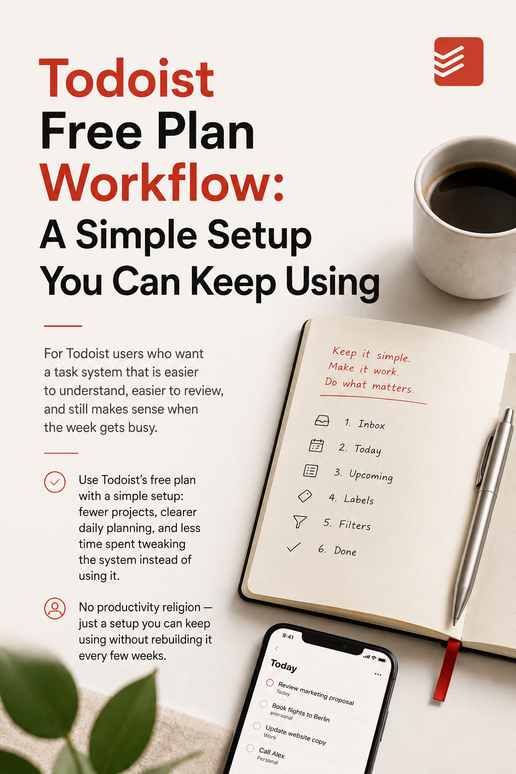 Todoist Free Plan Workflow cover